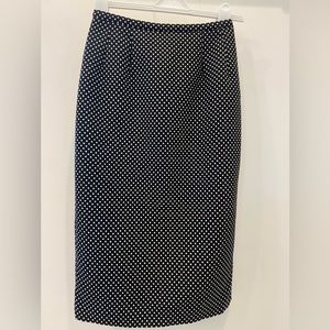 Michael Kors Collection SZ 2 Black Polkadot Pencil Skirt